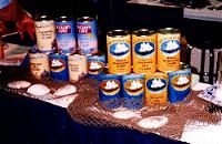 Canned seafood display